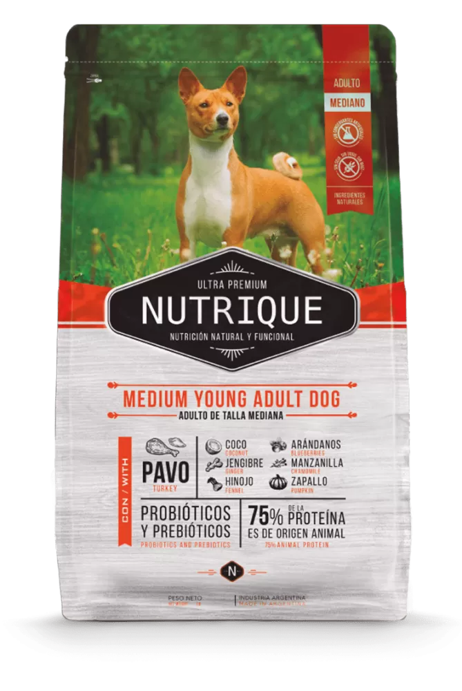 Виталкан Nutrique Medium Young Adult Dog для собак средних пород с индейкой и свининой