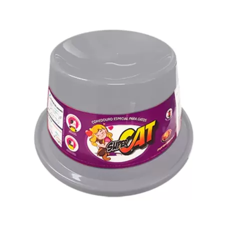 Миска Furacao для кошек высокая, 10см, 200мл, цвет серый 01570