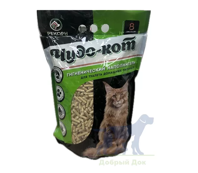 Наполнитель "ЧудоКот" Люкс 3 кг, древесный, впитывающий