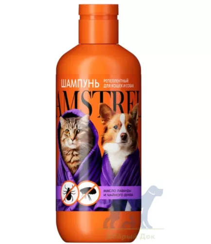 Шампунь Amstrel репеллентный для собак и кошек с маслом лаванды и чайного дерева, 300мл
