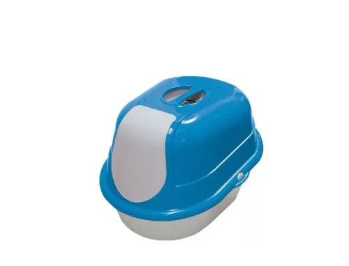 Туалет-домик Furacao для кошек, цвет серо-синий 01421