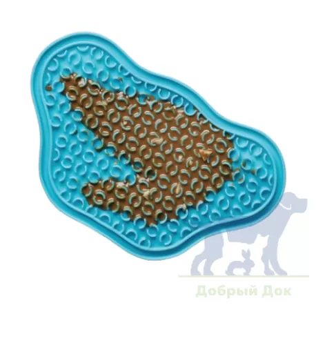 Коврик лизательный "Лапа", синий