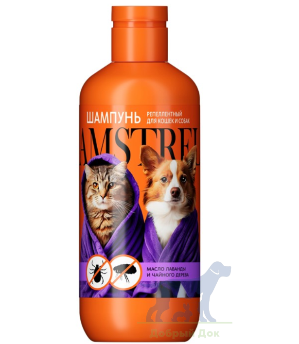 Шампунь Amstrel репеллентный для собак и кошек с маслом лаванды и чайного дерева, 300мл