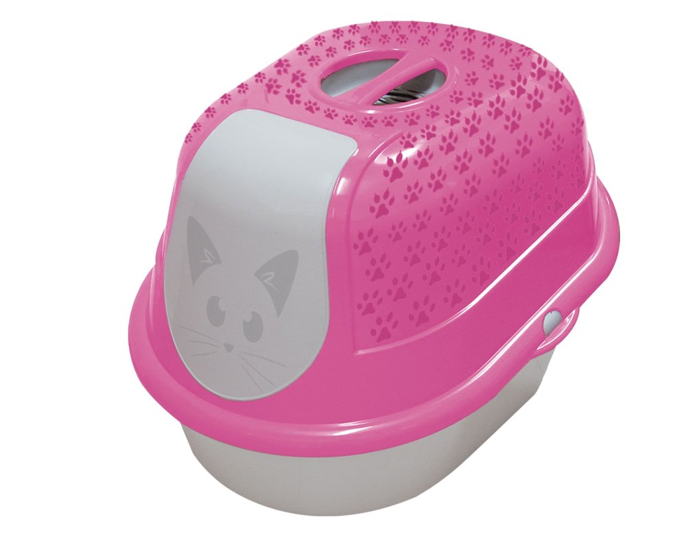 Туалет-домик Furacao для кошек, цвет серо-розовый 01422