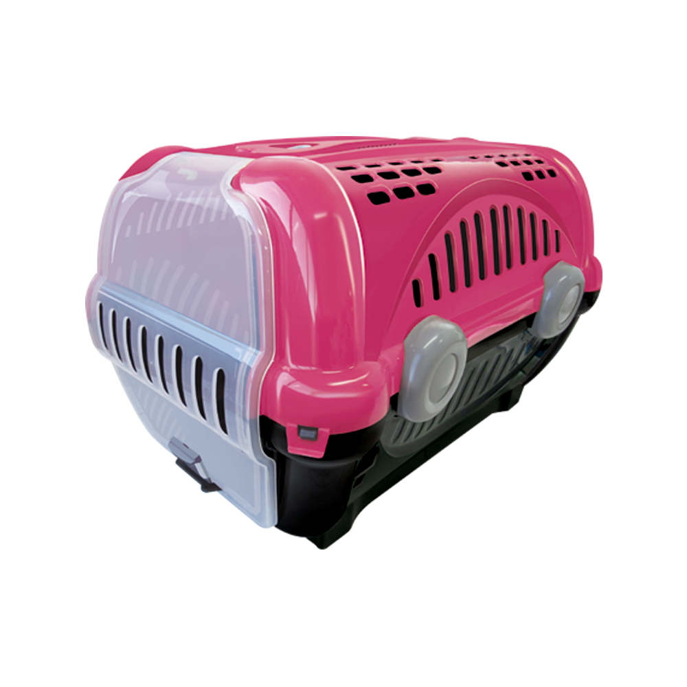 Переноска д/животных весом до 6-ти кг LUXURY, цвет черно-розовый 0519