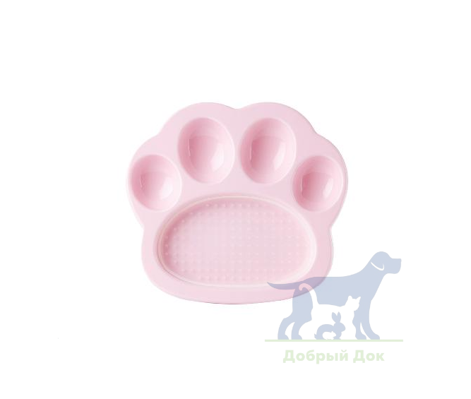 Миска Лапа для медленного кормления 2в1 мини, розовая