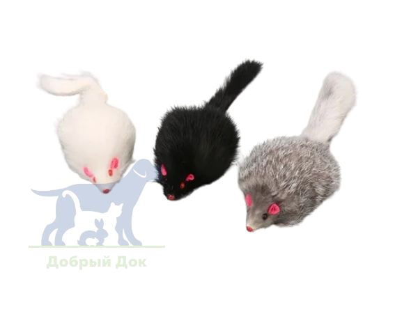 Игрушка для кошек "Мышь меховая", 5 см 