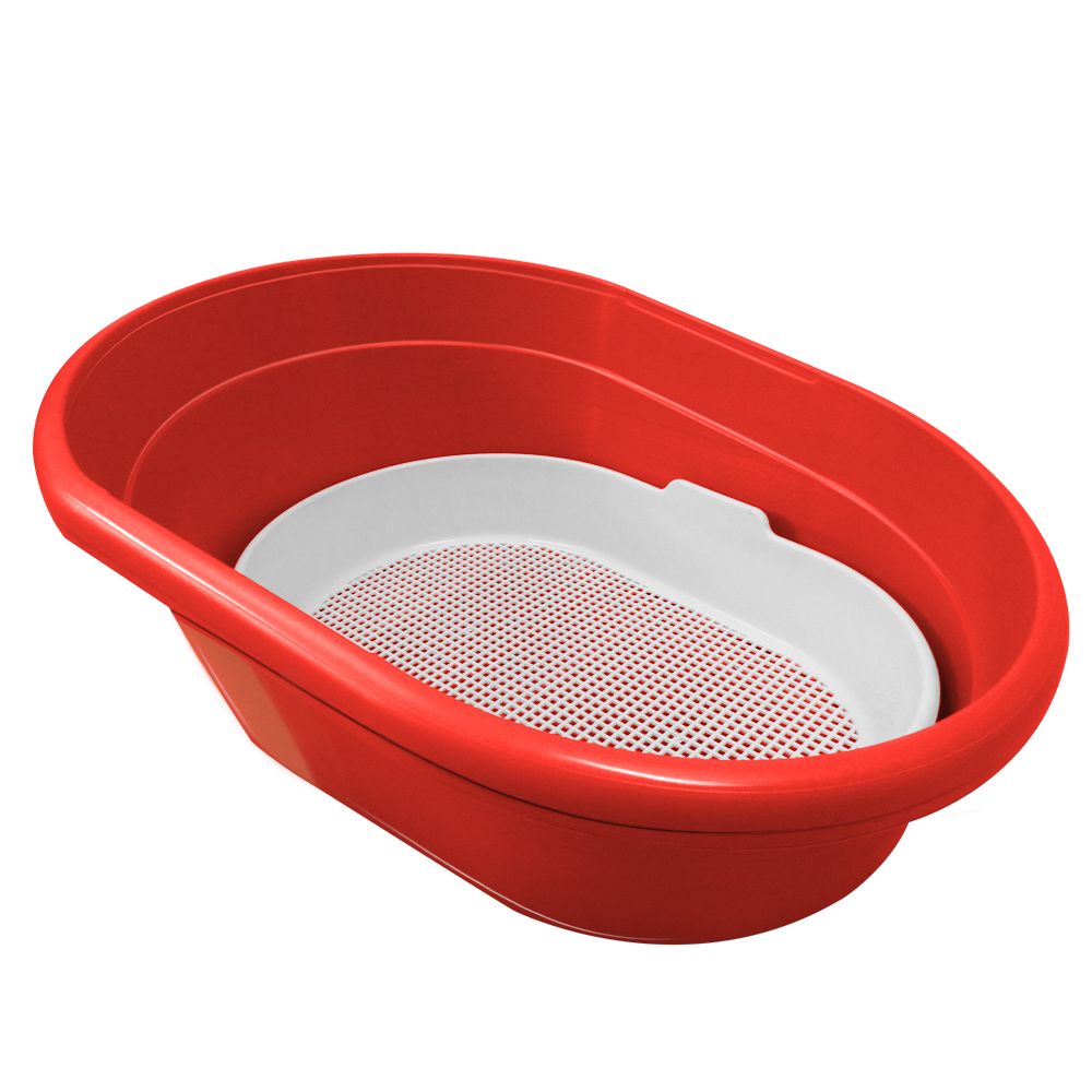 Туалет Furacao для кошек большой с сеткой и 2-мя поддонами, цвет красный 01180