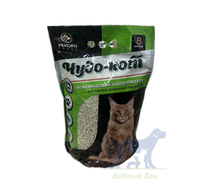 Наполнитель "ЧудоКот" Крупный 3 кг, бентонитовый, впитывающий