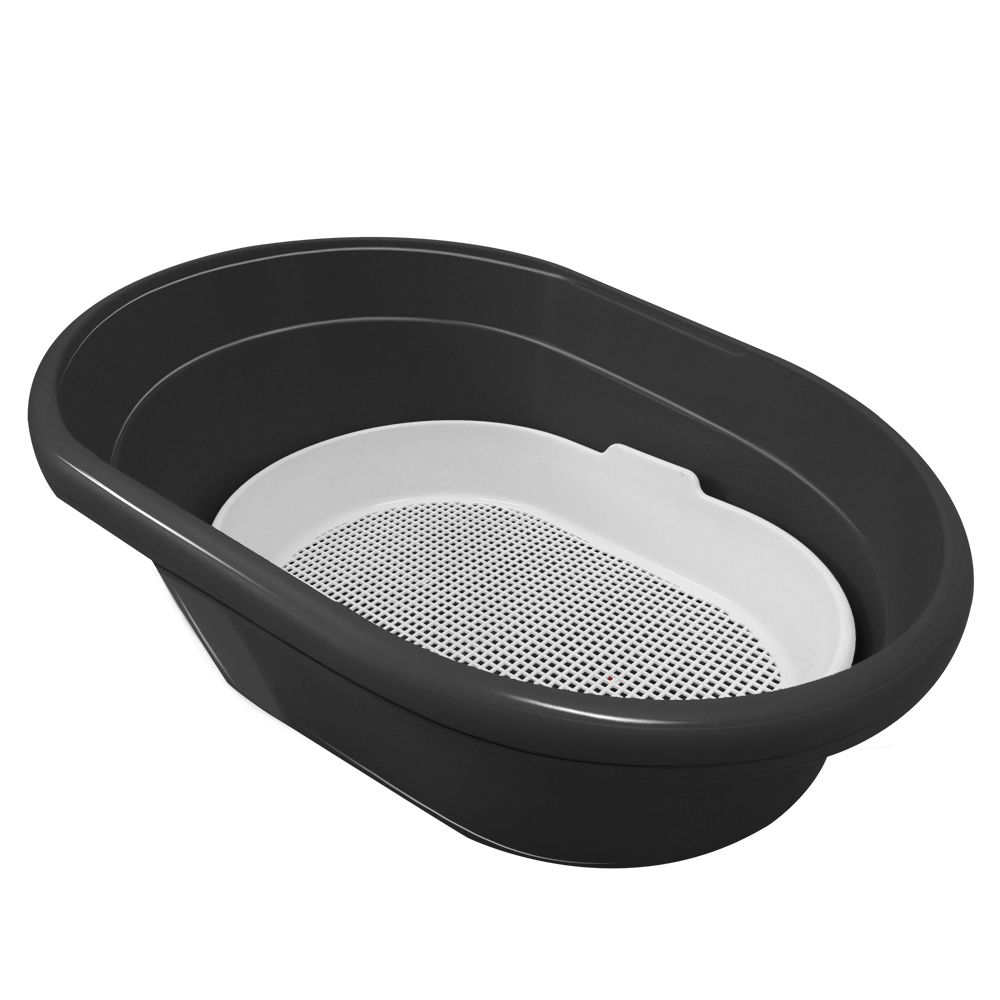 Туалет Furacao для кошек большой с сеткой и 2-мя поддонами, цвет черный  01178