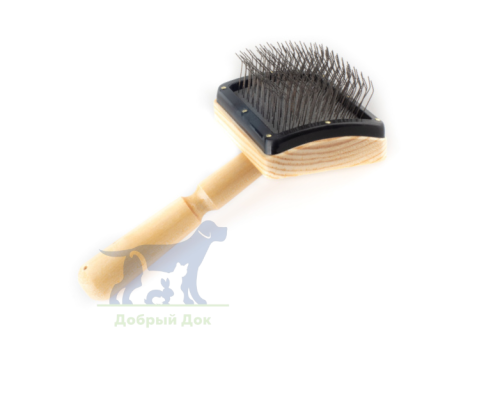 Пуходерка ВАКА деревянная премиум для собак 80/60 с каплей