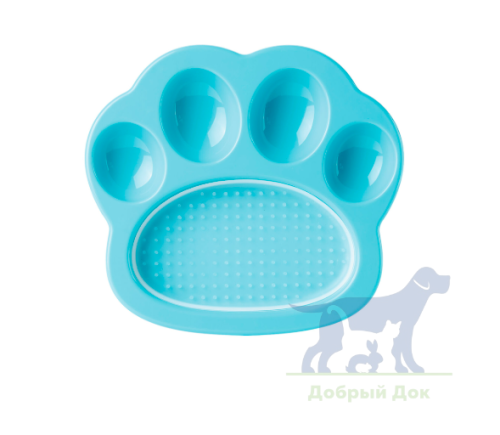 Миска Лапа для медленного кормления 2в1 мини, синяя