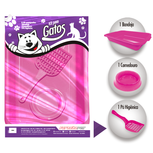 Набор Furacao для котенка из 3-х предметов (лоток, совок и миска), цвет в асс-те 01351